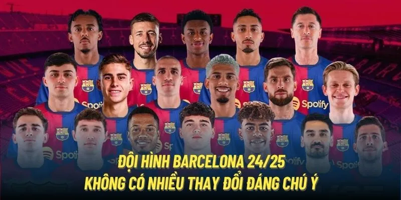 Đội hình Barcelona 24/25 không có nhiều thay đổi đáng chú ý